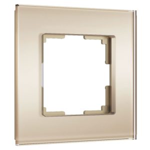 Рамка стеклянная Werkel Senso на 1 пост soft-touch Шампань W0013111