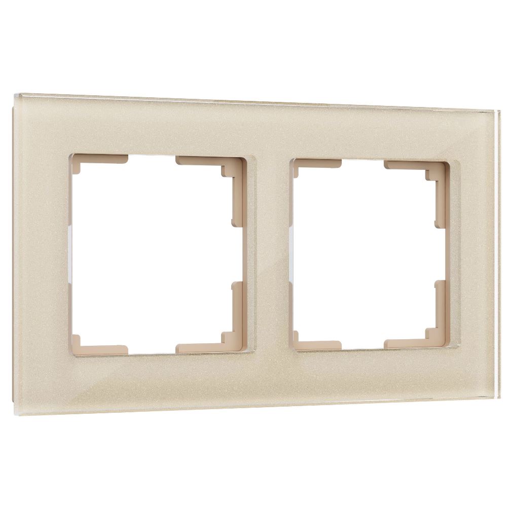 Рамка стеклянная Werkel Favorit на 2 поста Шампань W0021111