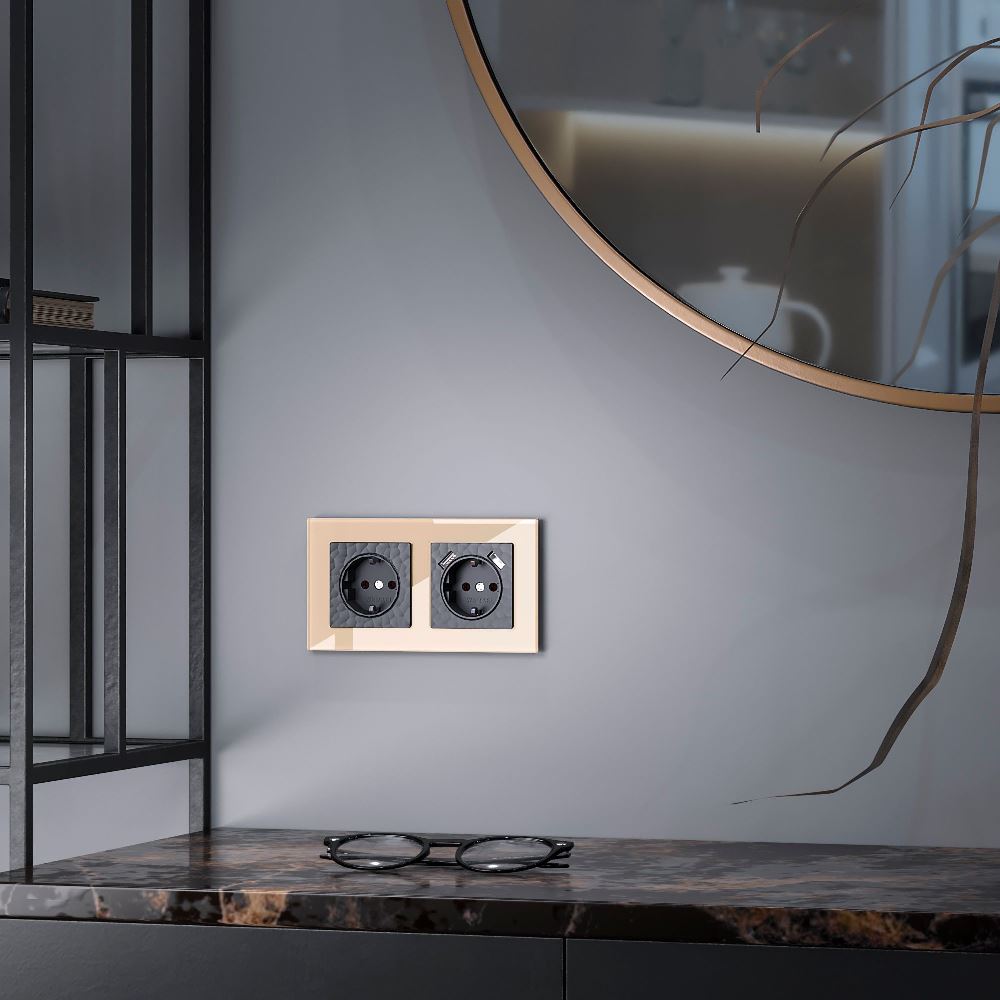 Рамка стеклянная Werkel Favorit на 2 поста Шампань W0021111 — изображение 2