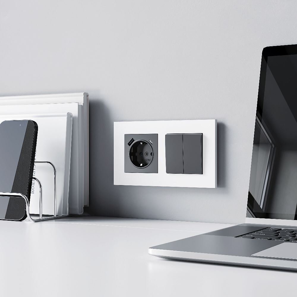 Рамка из поликарбоната Werkel Slab на 2 поста Белый W0022961 — изображение 2