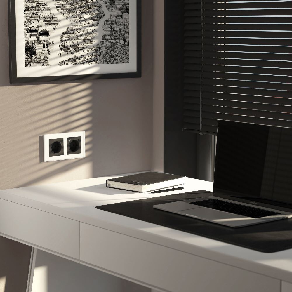 Рамка стеклянная Werkel Senso на 2 поста soft-touch Белый W0023101 — изображение 3