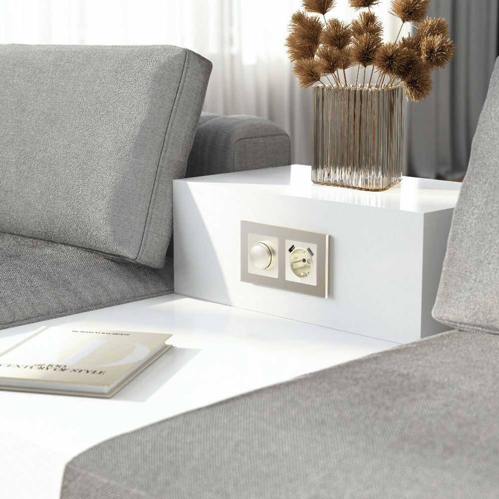 Рамка стеклянная Werkel Senso на 2 поста soft-touch Шампань W0023111 — изображение 2