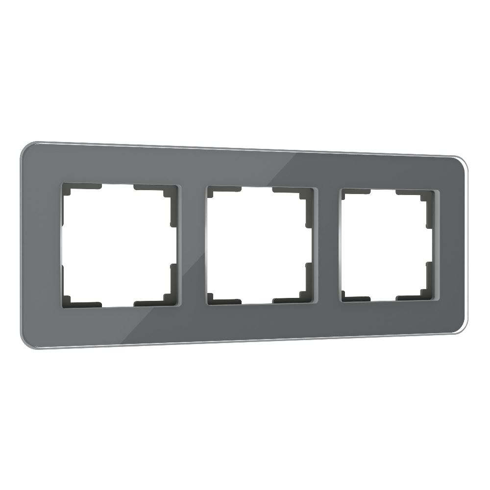 Рамка стеклянная Werkel Elite на 3 поста Графит W0032440