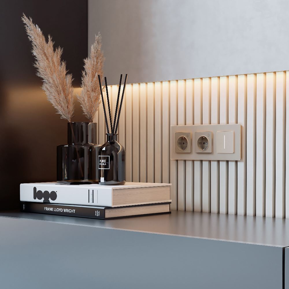 Рамка стеклянная Werkel Senso на 3 поста soft-touch Шампань W0033111 — изображение 3