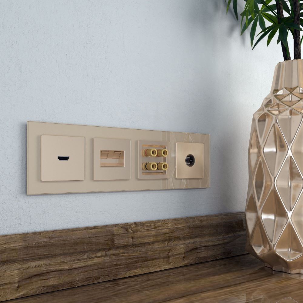 Рамка стеклянная Werkel Favorit на 4 поста Шампань W0041111 — изображение 2