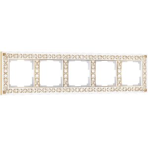 Рамка Werkel Antik на 5 постов Золото белое W0051523