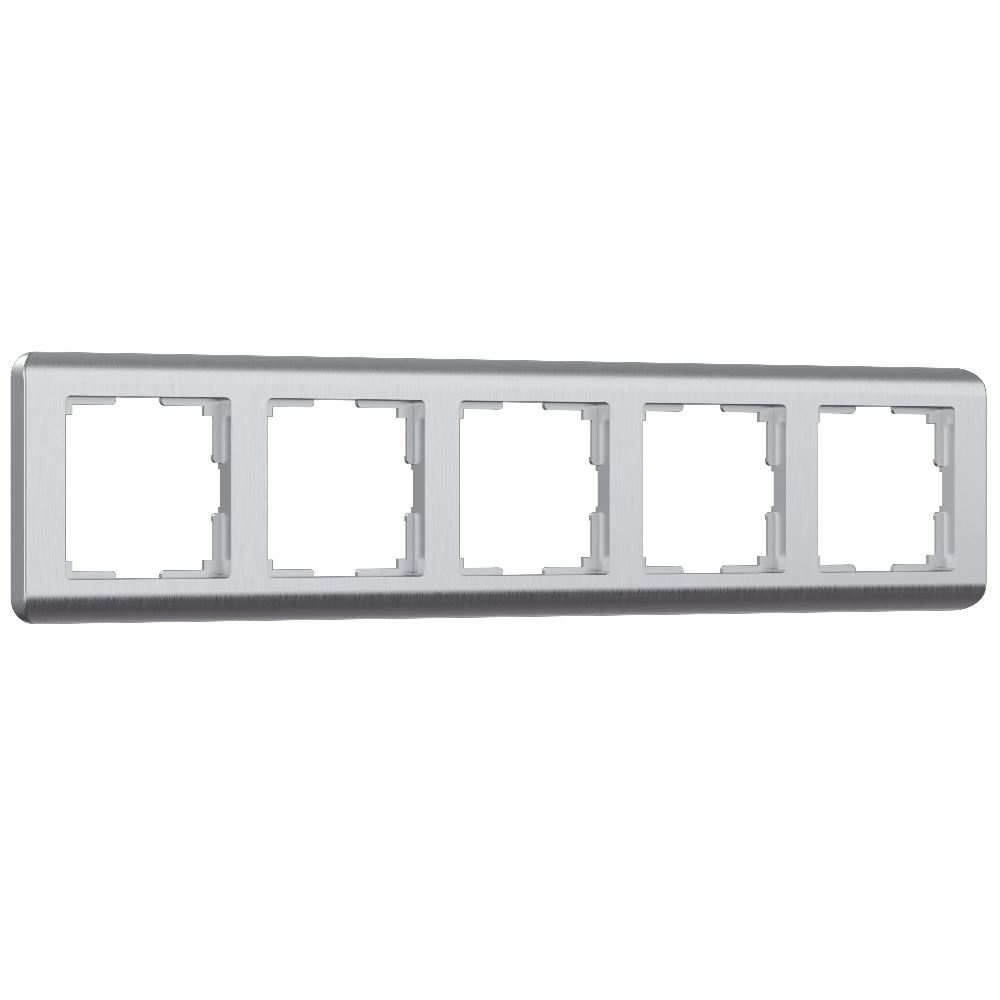 Рамка из поликарбоната Werkel Stream на 5 постов Серебряный W0052106