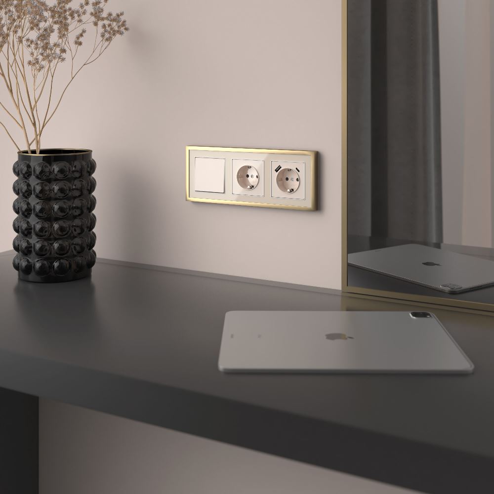 Выключатель одноклавишный встраиваемый Werkel Айвори W1110043 — изображение 2