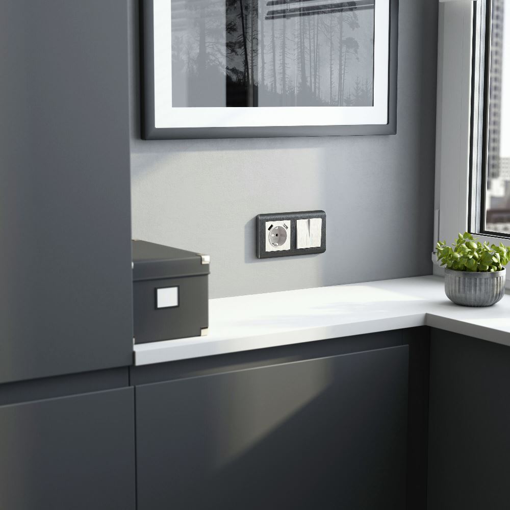 Выключатель двухклавишный встраиваемый проходной Werkel с подсветкой Перламутровый рифленый W1122113 — изображение 2