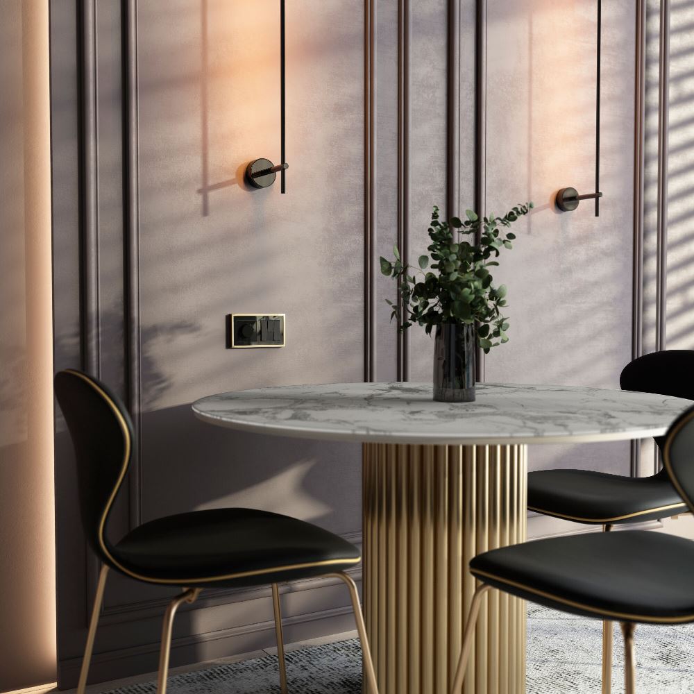 Выключатель трехклавишный встраиваемый Werkel Черный матовый W1130008 — изображение 2