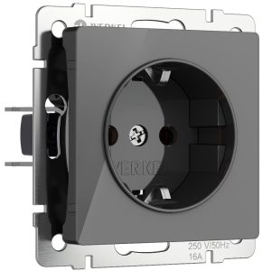 Розетка встраиваемая Werkel с заземлением Графит W1171044