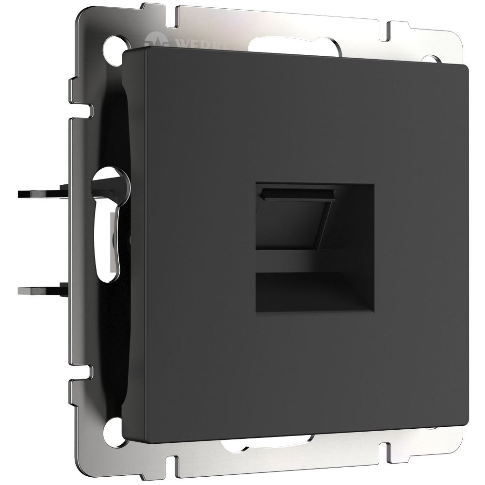 Розетка встраиваемая Ethernet Werkel RJ-45 Черный матовый W1181008