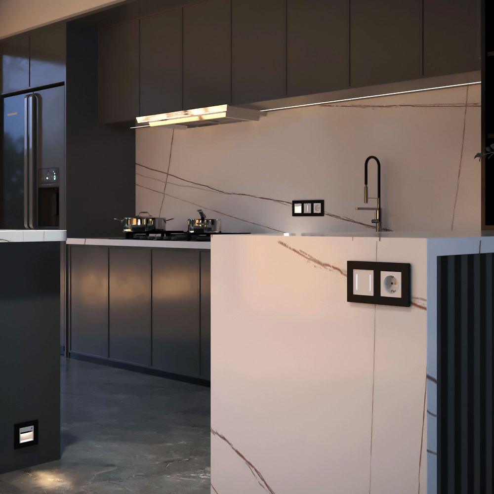 Выключатель двухклавишный встраиваемый сенсорный Werkel с подсветкой Белый W4522001 — изображение 2