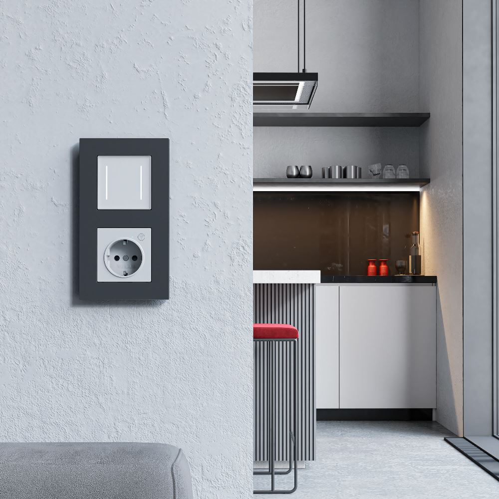 Выключатель двухклавишный встраиваемый сенсорный Werkel с подсветкой Белый W4522001 — изображение 3