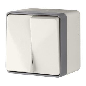 Выключатель двухклавишный накладной влагозащищенный Werkel Gallant Слоновая кость W5020203