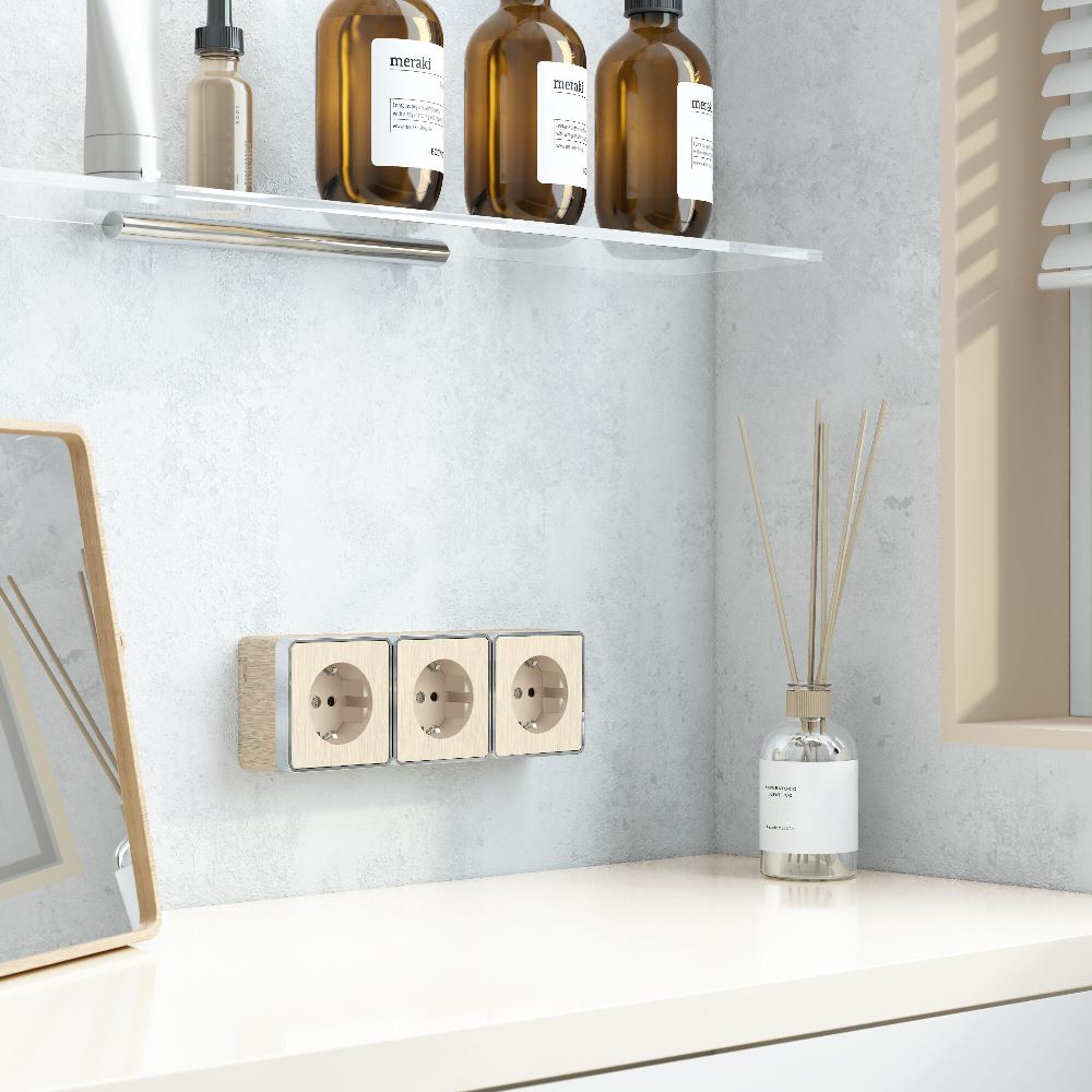 Розетка накладная Werkel Gallant с заземлением Шампань рифленый W5071010 — изображение 3