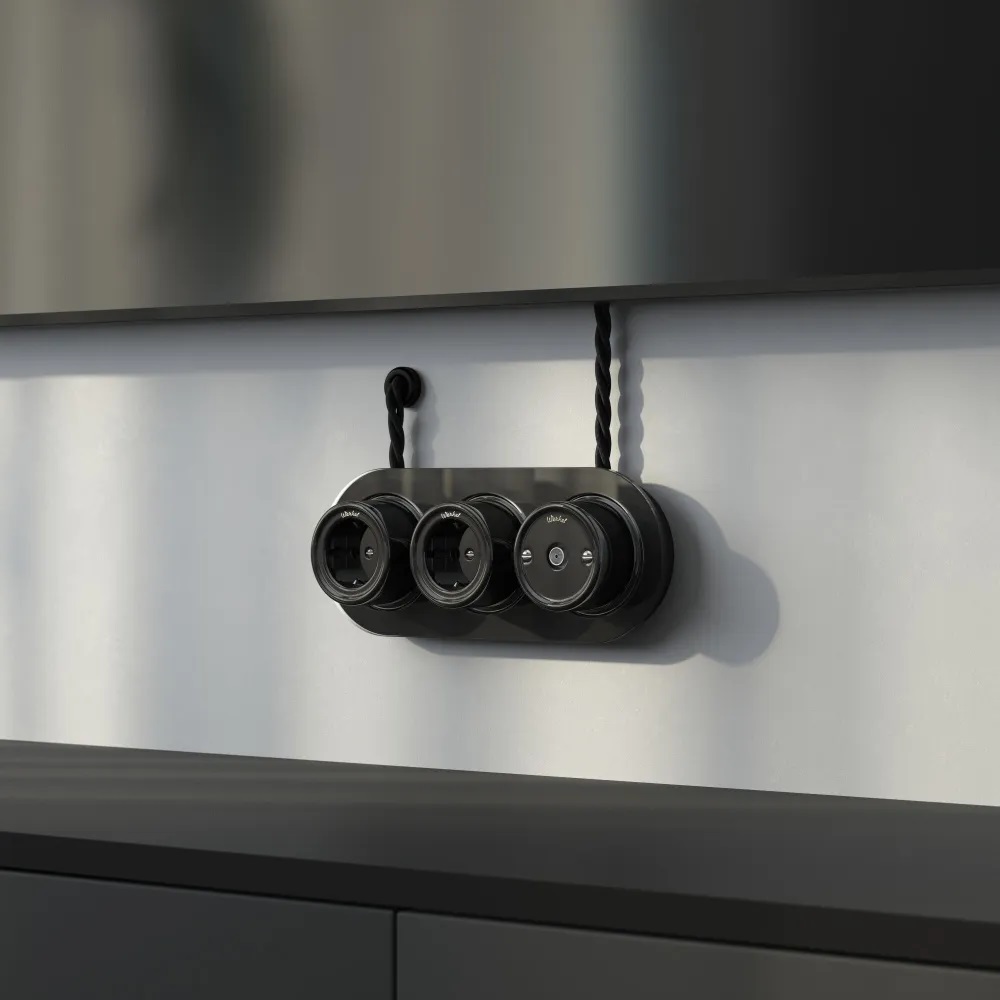 ТВ-розетка накладная оконечная Werkel Ретро Черный W5683008 — изображение 2