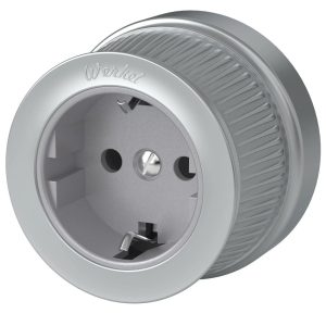 Розетка накладная Werkel с заземлением Хром матовый W5771022