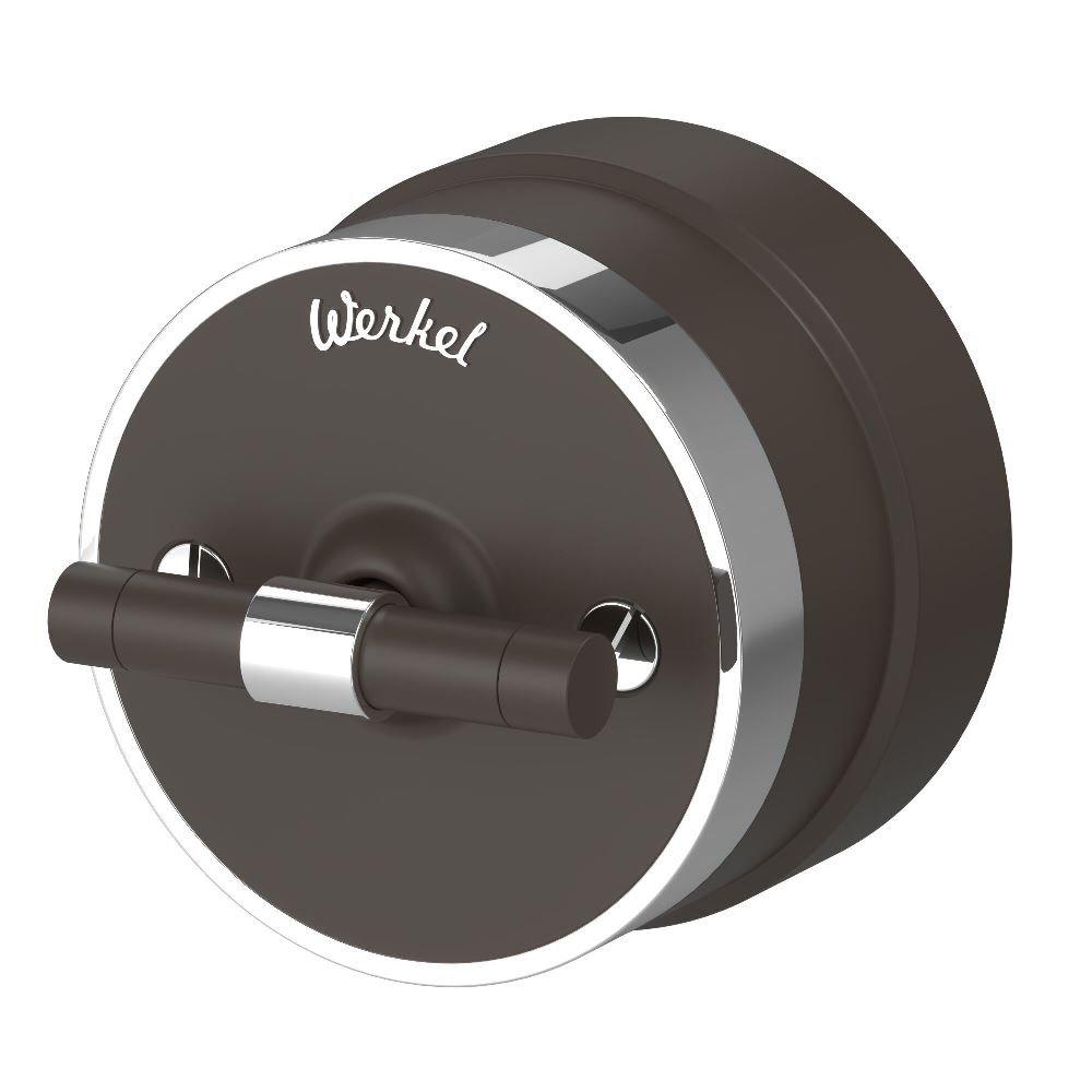 Выключатель двухклавишный накладной Werkel Vintage на 4 положения Мокко матовый W5822052