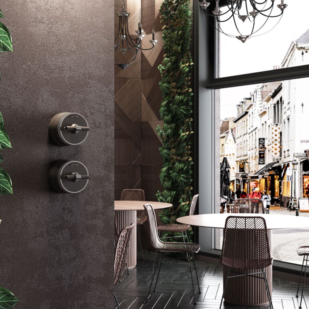 Выключатель двухклавишный накладной Werkel Vintage на 4 положения Мокко матовый W5822052 — изображение 2