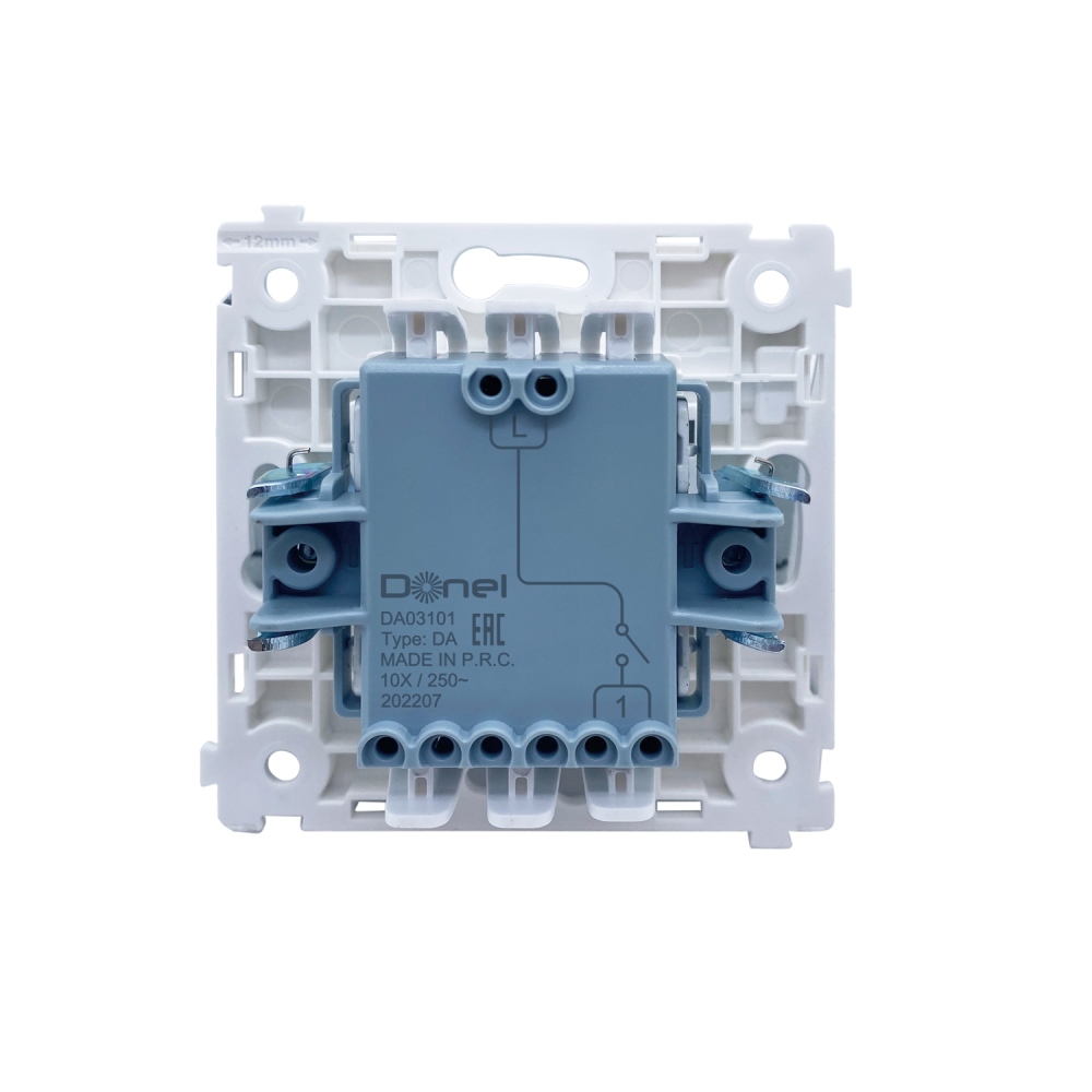Выключатель одноклавишный встраиваемый Donel R98 с подсветкой Черный матовый DA03101-DA29028 — изображение 4