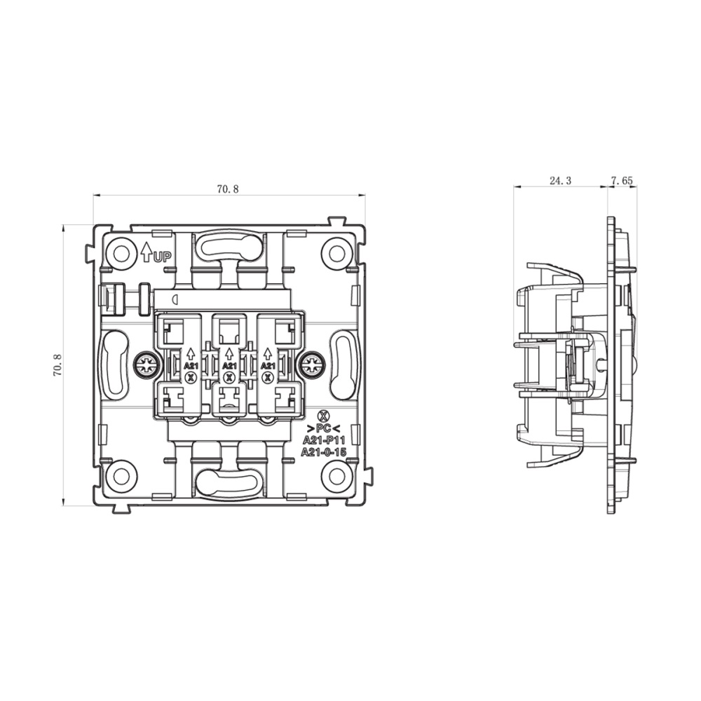 Выключатель одноклавишный встраиваемый Donel R98 с подсветкой Черный матовый DA03101-DA29028 — изображение 6