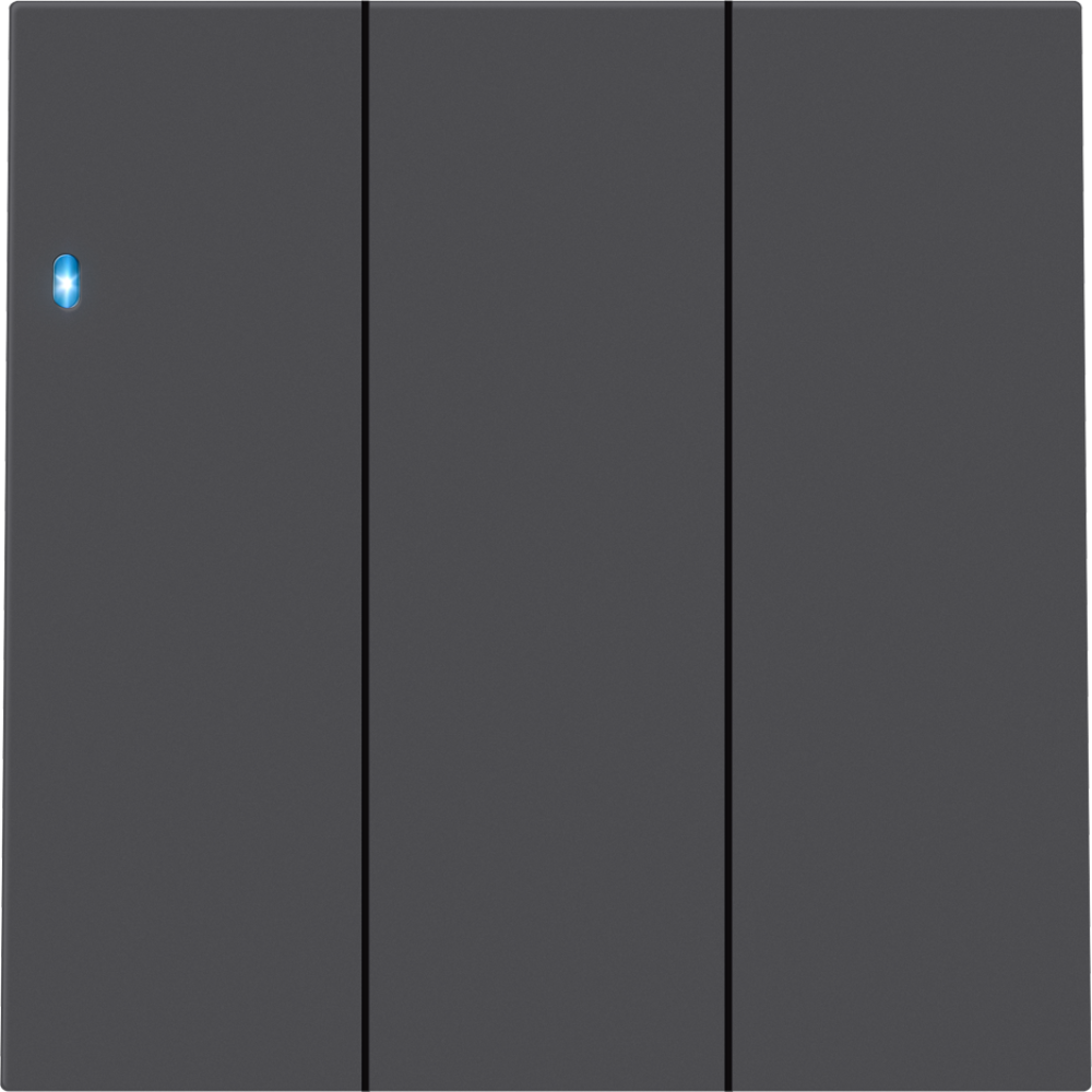 Выключатель трехклавишный встраиваемый Donel R98 с подсветкой Черный матовый DA03103-DA28328 — изображение 2