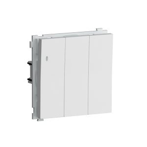 Выключатель трехклавишный встраиваемый Donel R98 с подсветкой Белый матовый DA03103-DA28333