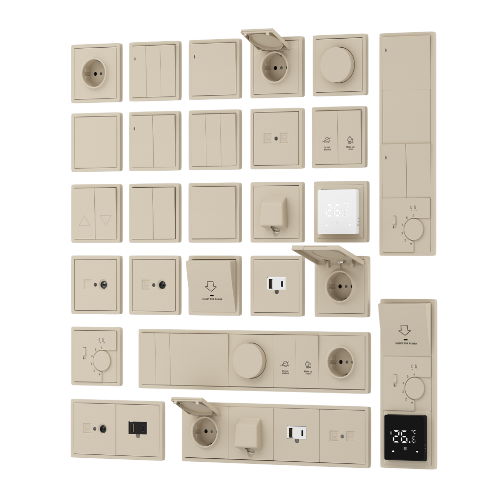 Выключатель трехклавишный встраиваемый Donel R98 с подсветкой Кашемир матовый DA03103-DA28335 — изображение 3