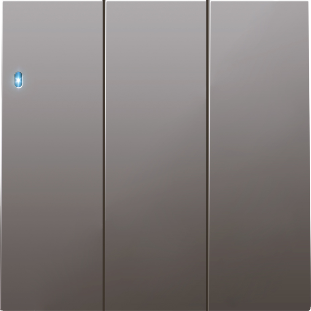 Выключатель трехклавишный встраиваемый Donel R98 с подсветкой Сталь матовая DA03103-DA28337 — изображение 2