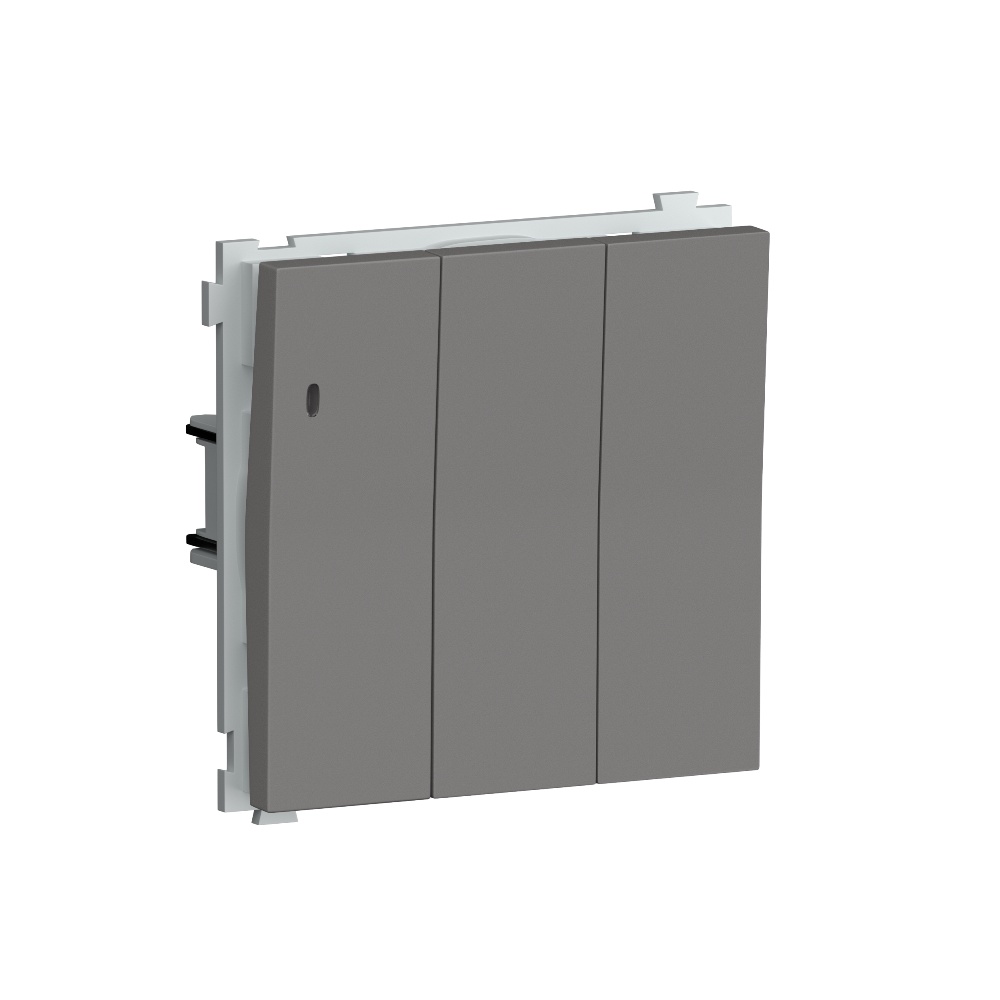 Выключатель трехклавишный встраиваемый Donel R98 с подсветкой Шоколад матовый DA03103-DA28342