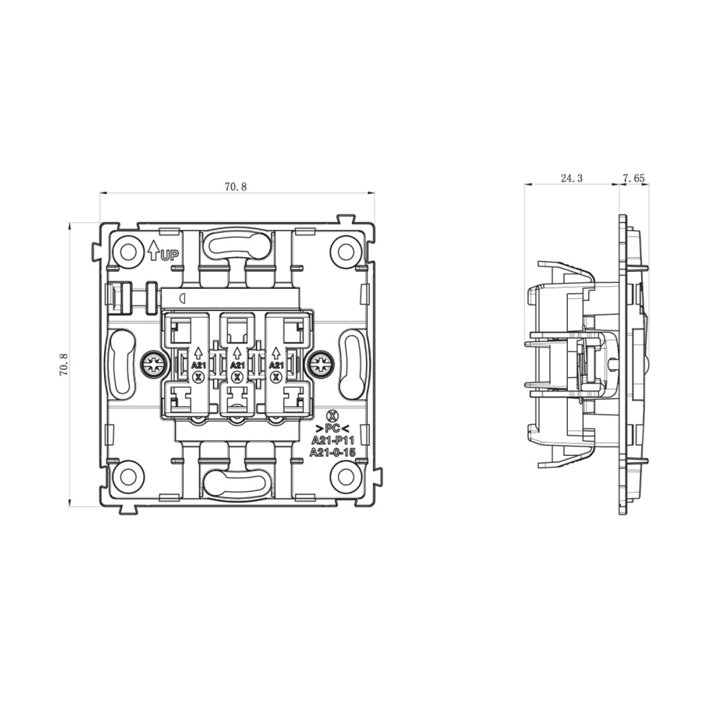 Выключатель трехклавишный встраиваемый Donel R98 с подсветкой Шоколад матовый DA03103-DA28342 — изображение 6