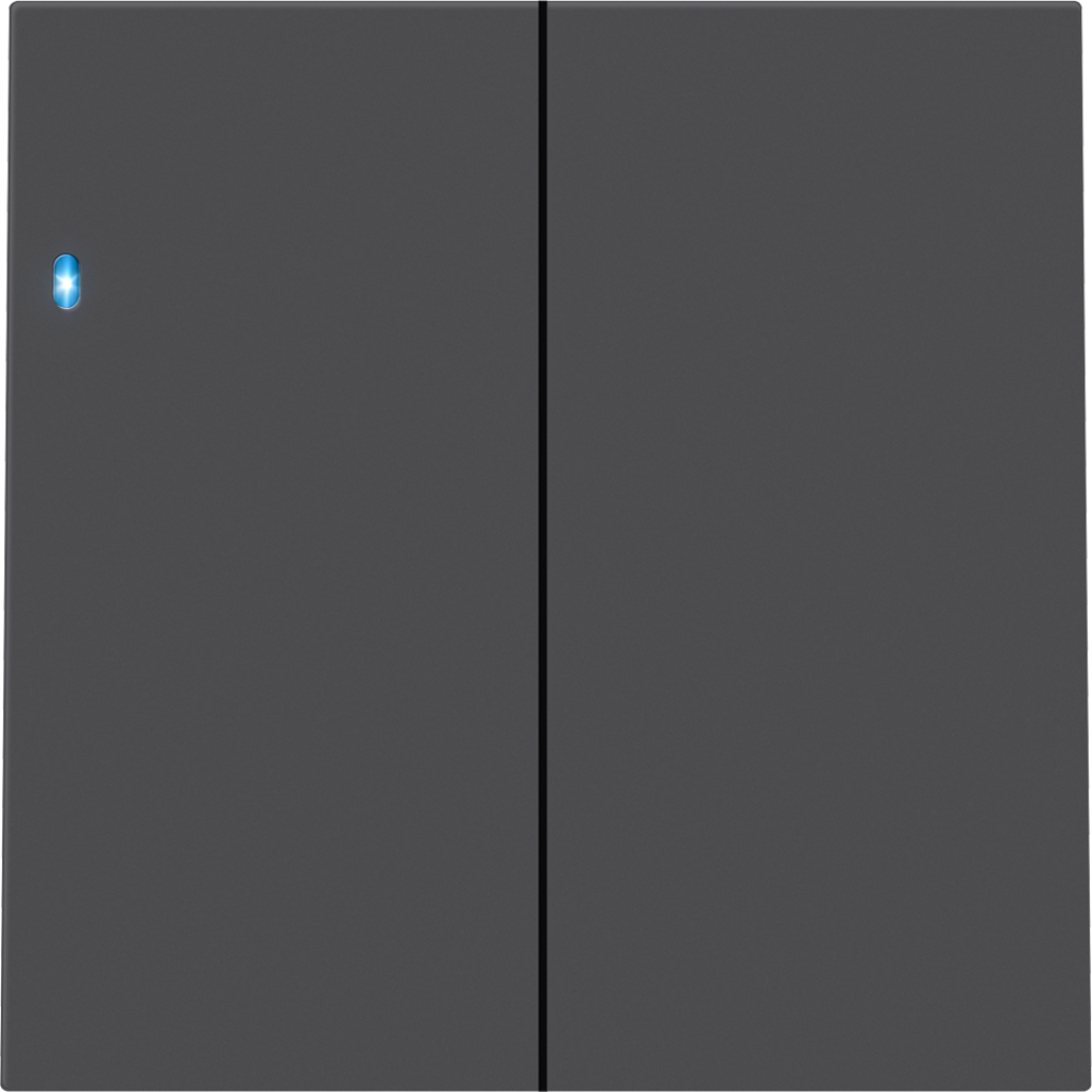 Выключатель двухклавишный встраиваемый Donel R98 с подсветкой Черный матовый DA03105-DA28528 — изображение 2