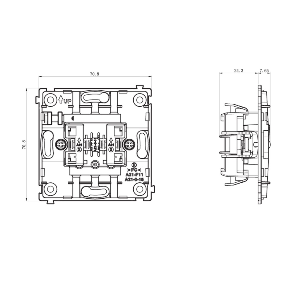 Выключатель двухклавишный встраиваемый проходной Donel R98 с подсветкой Белый матовый DA03108-DA28533 — изображение 6