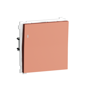 Выключатель одноклавишный встраиваемый Donel R98 звонкового типа с подсветкой Коралл матовый DA03151-DA29045