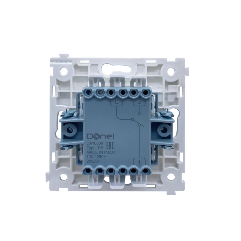 Выключатель одноклавишный встраиваемый проходной Donel R98 Сталь матовая DA10600-DA29637 — изображение 3