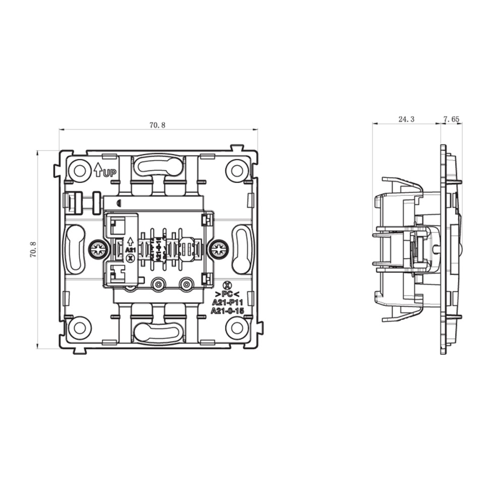 Выключатель одноклавишный встраиваемый проходной Donel R98 Сталь матовая DA10600-DA29637 — изображение 6