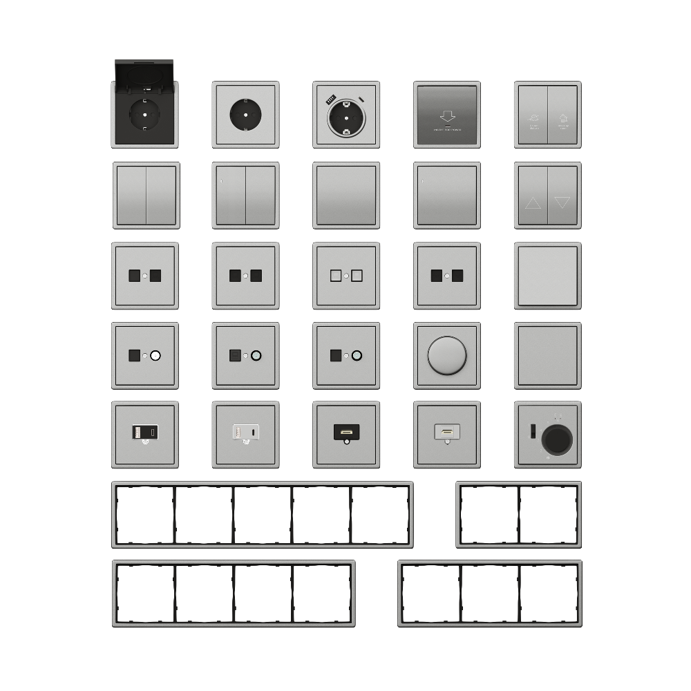 Выключатель одноклавишный встраиваемый перекрестный Donel R98 Metal Благородная сталь DA10700-DA296ES — изображение 3