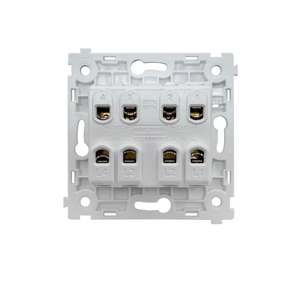 Выключатель двухклавишный встраиваемый перекрестный Donel R98 Metal Никель DA10900-DA295NB — изображение 4