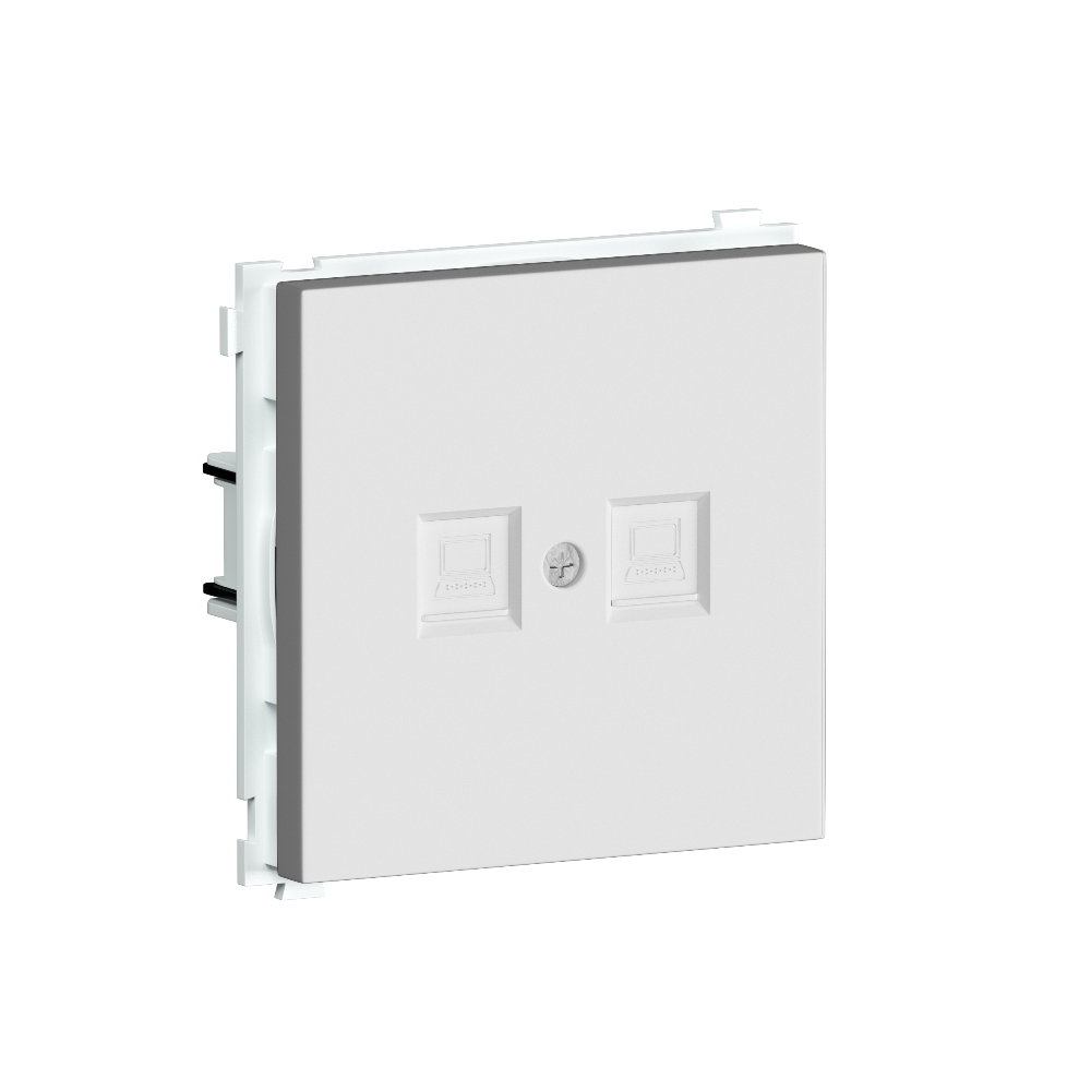 Розетка встраиваемая телефонная двойная Donel R98 RJ11 + RJ11 Белый матовый DA14400-DA86933