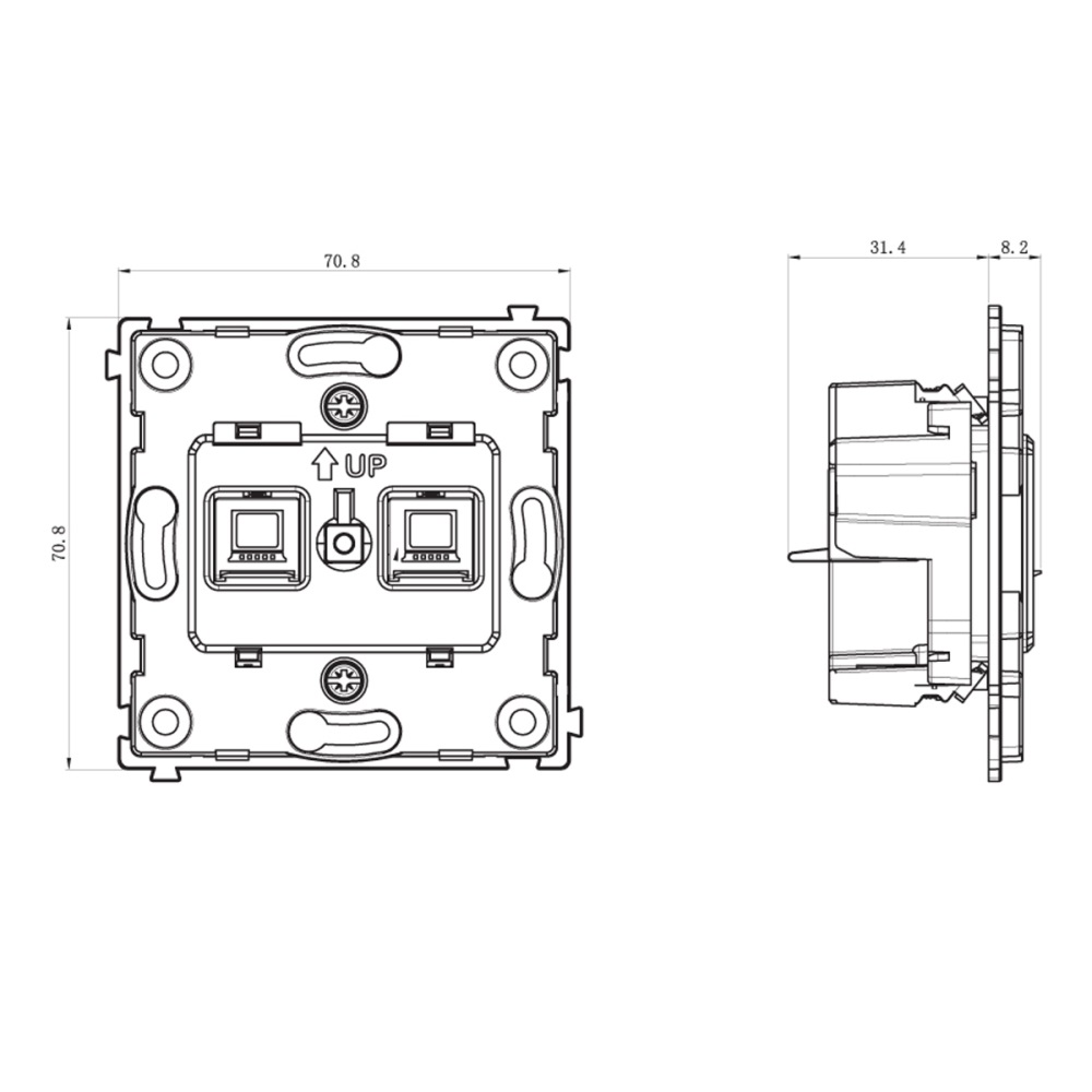 Розетка встраиваемая двойная Ethernet Donel R98 RJ45 2-я Cat.6/ClassE-8/8 Коралл матовый DA16600-DA86945 — изображение 6
