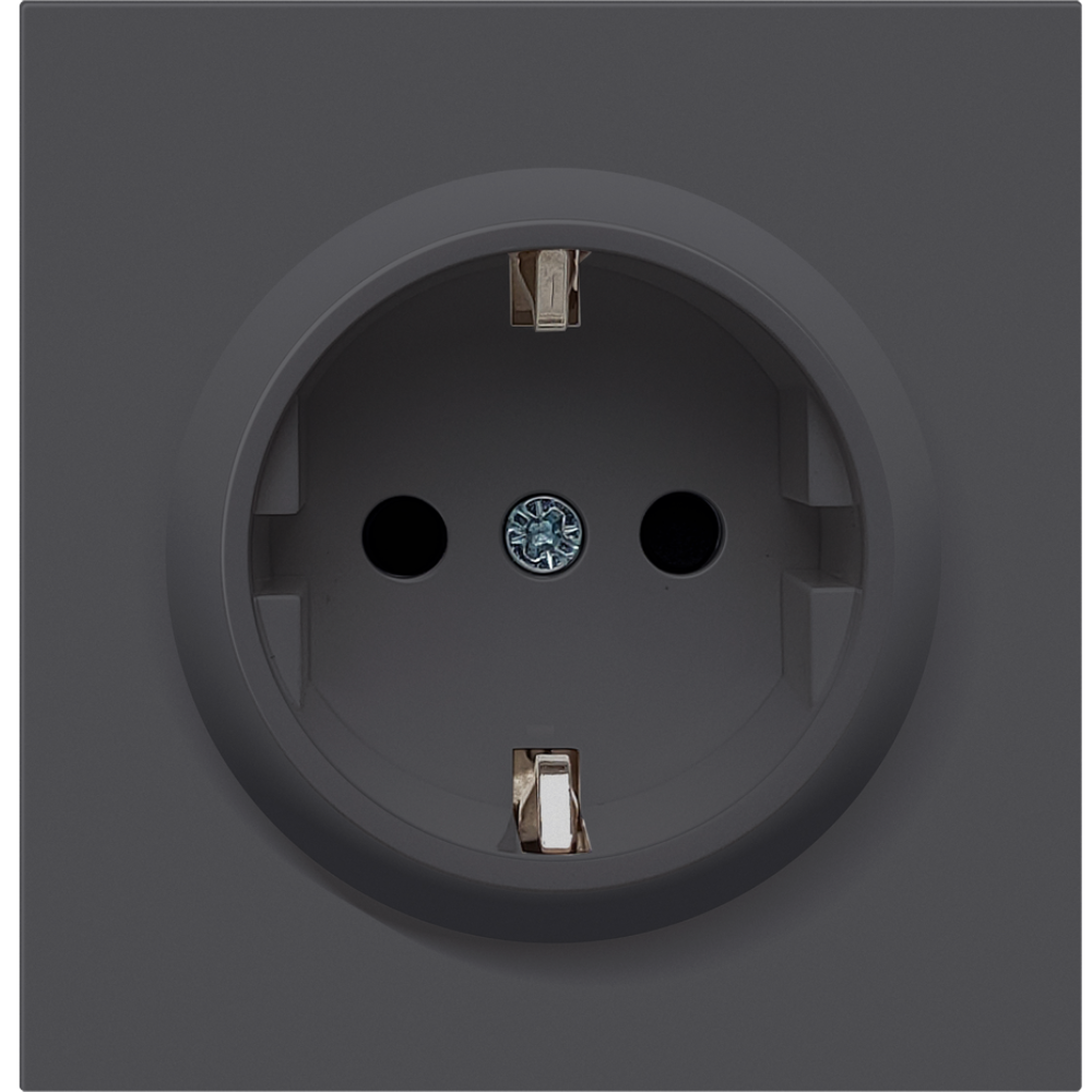 Розетка встраиваемая Donel R98 Schuko с заземлением и шторками на клеммах Черный матовый DA17700-DA22028 — изображение 2