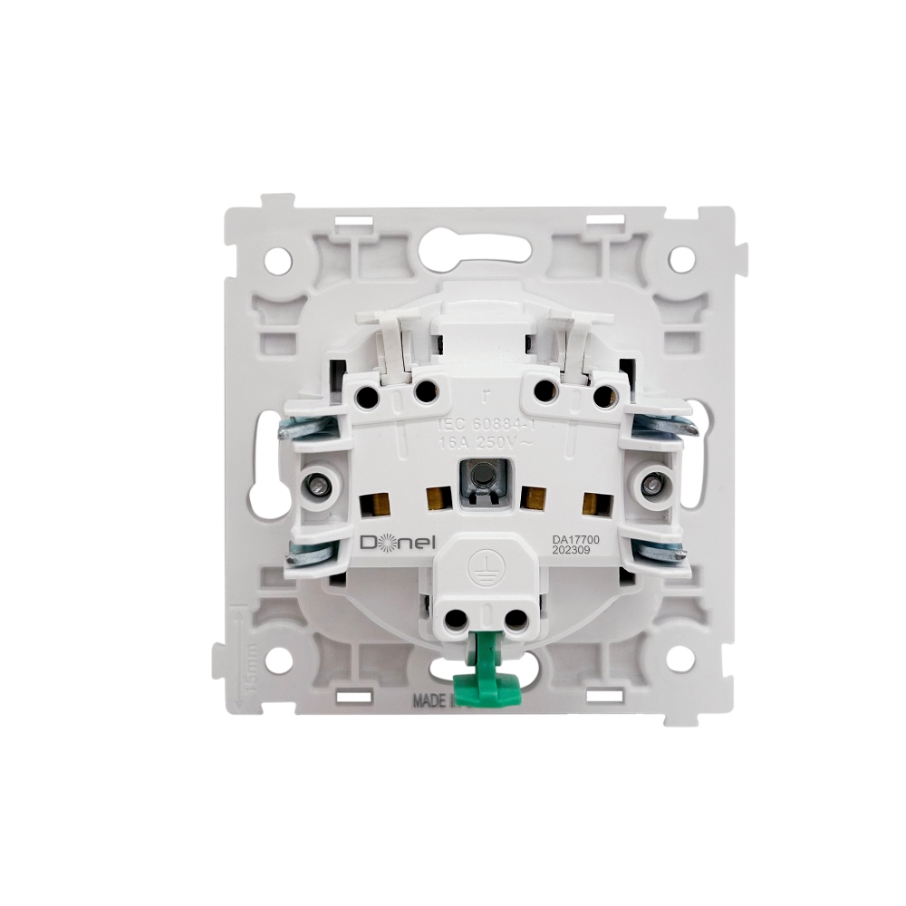 Розетка встраиваемая Donel R98 Schuko с заземлением и шторками на клеммах Черный матовый DA17700-DA22028 — изображение 5