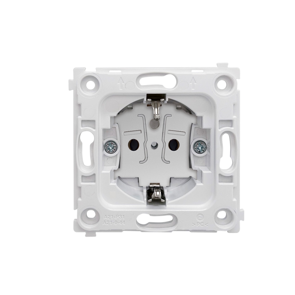 Розетка встраиваемая Donel R98 Schuko с крышкой и заземлением на клеммах Белый матовый DA17700-DA52033 — изображение 4