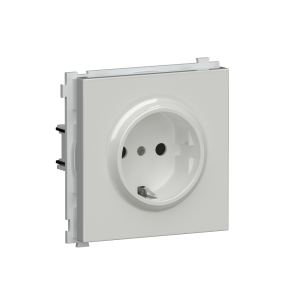 Розетка встраиваемая Donel R98 Schuko с заземлением и шторками на винтах Белый глянцевый DA18800-DA22003