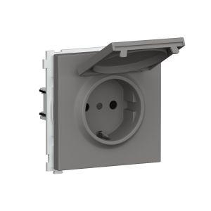 Розетка встраиваемая Donel R98 Schuko с крышкой и заземлением на винтах Шоколад матовый DA18800-DA45442