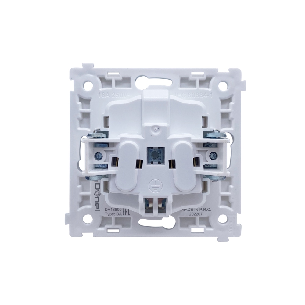 Розетка встраиваемая Donel R98 Schuko с крышкой и заземлением на винтах Черный матовый DA18800-DA45428 — изображение 4