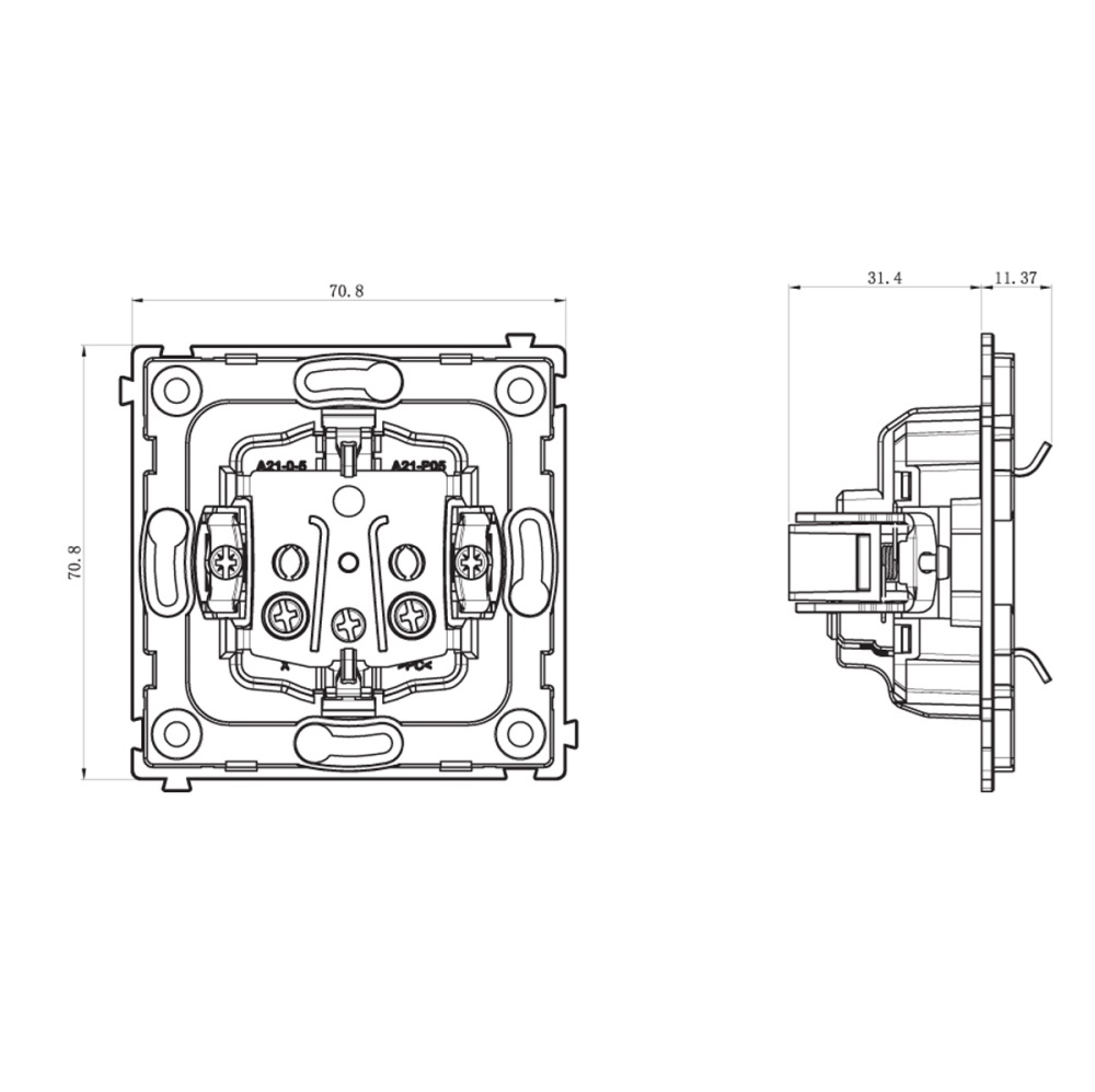 Розетка встраиваемая Donel R98 Schuko с крышкой и заземлением на винтах Черный матовый DA18800-DA45428 — изображение 6
