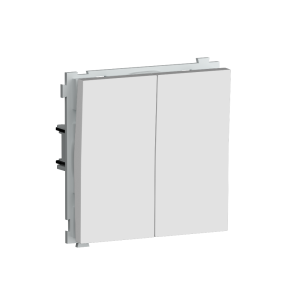 Выключатель двухклавишный встраиваемый Donel R98 звонкового типа Белый матовый DA25100-DA29533