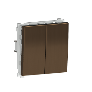 Выключатель двухклавишный встраиваемый звонковый Donel R98 Metal Латунь DA25100-DA295ME